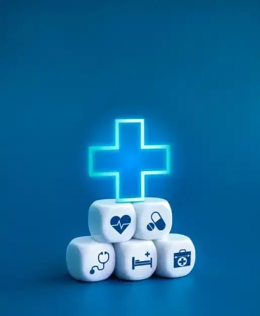 A virtual Medical sign has been placed over dice